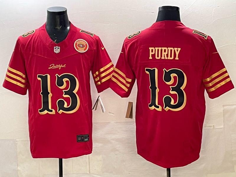 Men 2025 Nike San Francisco 49ers #13 Purdy red gold 5th generation Limited NFL Jersey 009->san francisco 49ers->NFL Jersey